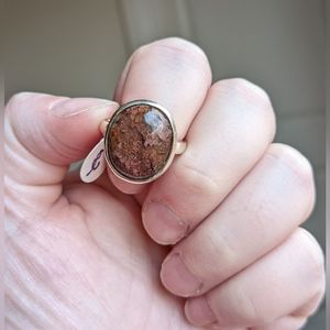 Mexican Jelly Opal Gemstone Ring Size 7.5